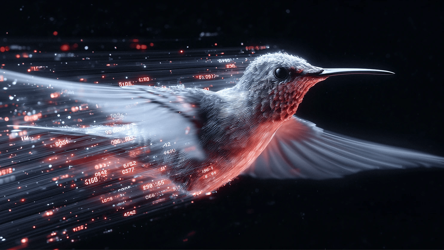 Abstract digital hummingbird