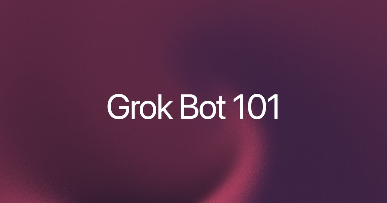 官方 Grok Bot 101 指南封面圖：有電腦的代理人